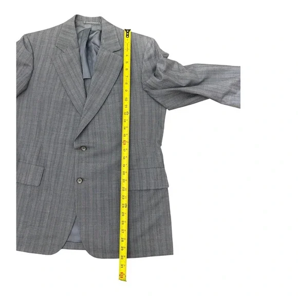 Vintage wool Hickey-Freeman CUSTOMIZED Mens blue Pinstripe Suit Jacket Blazer